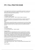 FP1 &sol; FULL PRACTICE EXAM QUESTIONS WITH DETAILED VERIFIED ANSWERS &lpar;100&percnt; CORRECT ANSWERS&rpar; &sol;ALREADY GRADED A&plus;