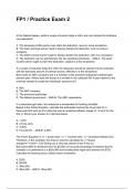 FP1 &sol; Practice Exam 2 QUESTIONS WITH DETAILED VERIFIED ANSWERS &lpar;100&percnt; CORRECT ANSWERS&rpar; &sol;ALREADY GRADED A&plus;