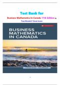 Test Bank for Business Mathematics in Canada 11th Edition by Tracy Worswick F&period; Ernest Jerome All Chapters 1-17 Complete Verified Edition