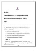 BUS515 Labor Relations & ConflictResolution &lpar;EU&rpar; Midterms Exam Review 2025 &lpar;Qns & Ans&rpar;