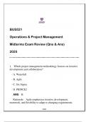 BUS521 Operations & Project Management &lpar;EU&rpar; Midterms Exam Review 2025 &lpar;Qns & Ans&rpar;&period;