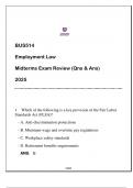 BUS514 Employment Law &lpar;EU&rpar; Midterms Exam Review 2025 &lpar;Qns & Ans&rpar;&period;