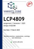 LCP4809 Assignment 1 &lpar;DETAILED ANSWERS&rpar; Semester 1 2025 - DISTINCTION GUARANTEED
