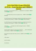 NAS CHAPTER 3 Exam UPDATED  ACTUAL    Exam Questions and CORRECT  Answers 