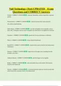 Nail Technology &lpar;Test&rpar; UPDATED    Exam  Questions and CORRECT Answers 
