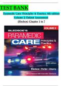 Paramedic Care Principles and Practice 5th Edition Volume 2 ALL CHAPTERS Test Bank paramedic care&colon; principles practice 5e &lpar;bledsoe&rpar; volume patient assessment