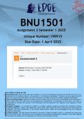 BNU1501 Assignment 2 &lpar;ANSWERS&rpar; Semester 1 2025 - DISTINCTION GUARANTEED