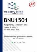BNU1501 Assignment 2 &lpar;DETAILED ANSWERS&rpar; Semester 1 2025 - DISTINCTION GUARANTEED 