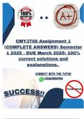 CMY3708 Assignment 1 &lpar;COMPLETE ANSWERS&rpar; Semester 1 2025 - DUE March 2025