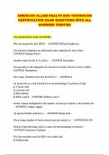 AMERICAN ALLIED HEALTH EKG TECHNICIAN CERTIFICATION EXAM QUESTIONS WITH ALL ANSWERS VERIFIED