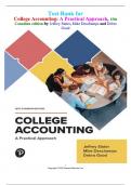 Test Bank for College Accounting&colon; A Practical Approach&comma; 15th Canadian edition by Jeffrey Slater&comma; Mike Deschamps and Debra Good All Chapters Complete Guide Verified