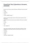 PowerPoint Test 3 Questions & Answers 2025&sol;2026