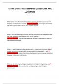 LETRS UNIT 7 ASSESSMENT QUESTIONS AND ANSWERS