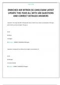 ENRICHED AIR NITROX &lpar;SC-EAN&rpar; EXAM LATEST UPDATE THIS YEAR ALL WITH 180 QUESTIONS AND CORRECT DETAILED ANSWERS