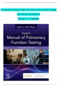Test Bank for Ruppel&rsquo;s Manual of Pulmonary Function Testing 12th Edition&comma; By Mottram Chapter 1 - 13 Updated
