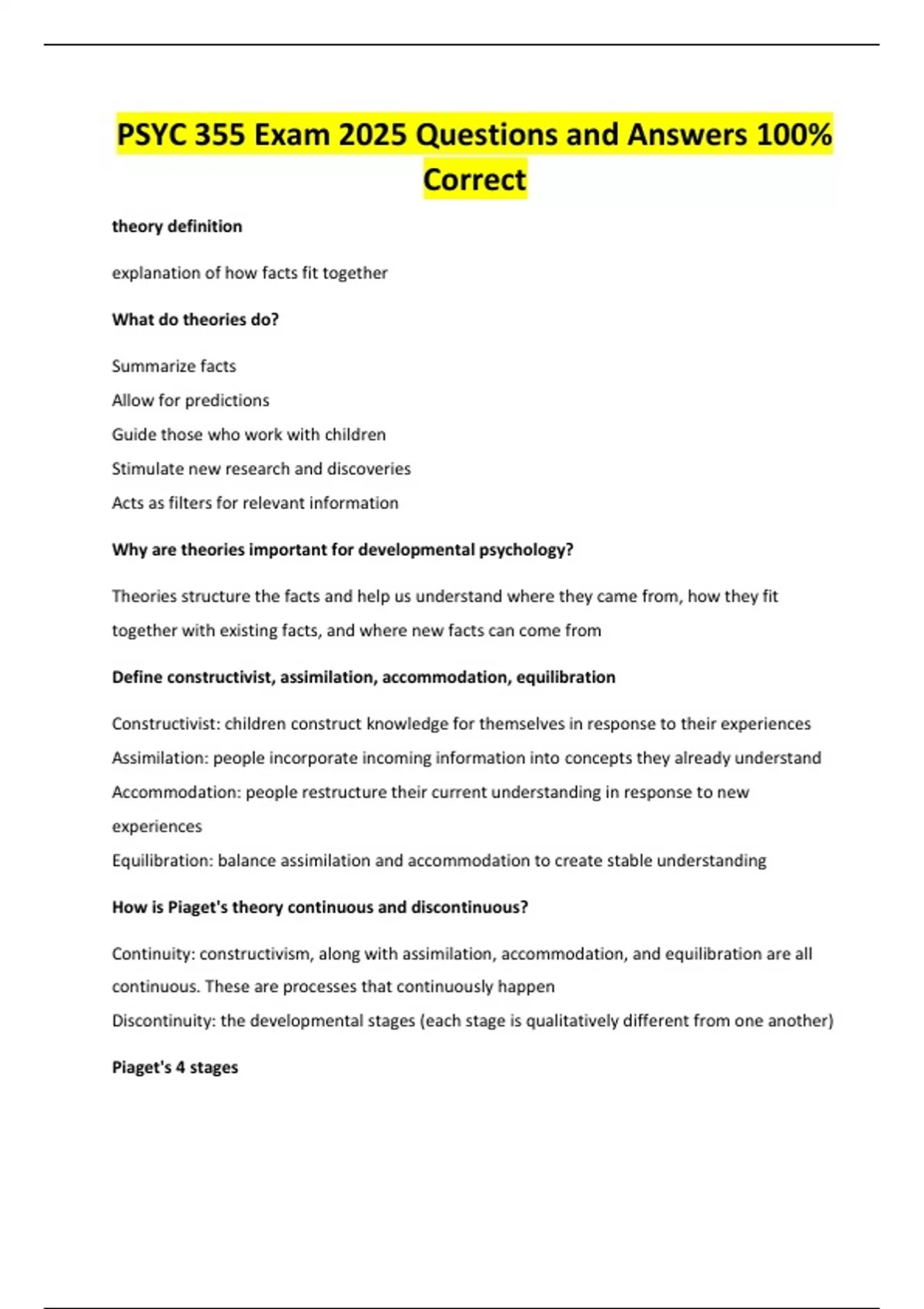 PSYC 355 Exam 2025 Questions and Answers 100% Correct - PSYC 355 ...