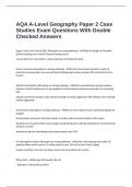 AQA A-Level Geography Paper 2 Case Studies Exam Questions With Double Checked Answers