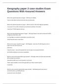 Geography paper 2 case studies Exam Questions With Assured Answers