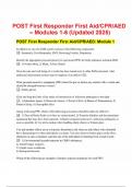  POST First Responder First Aid&sol;CPR&sol;AED &ndash; Modules 1-6 &lpar;Updated 2025&rpar; 