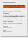 PAEA Pediatrics Exam Questions And Answers 2025 Update&period;