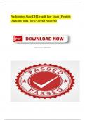  Washington State DH Drug & Law Exam &lpar;Possible Questions with 100&percnt; Correct Answers 2025
