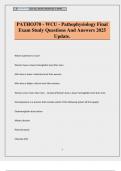 PATHO370 - WCU - Pathophysiology Final Exam Study Questions And Answers 2025 Update&period;