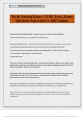Psych Nursing Exam 1 CCBC Essex&period; Exam Questions And Answers 2025 Update&period;