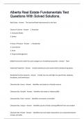 Alberta Real Estate Fundamentals Test Questions With Solved Solutions&period;