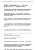 RECA Residential Unit 1 Final Exam Questions And Actual Answers&period;