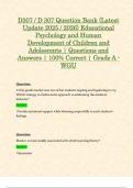 D307 &sol; D 307 Question Bank &lpar;Latest Update 2025 &sol; 2026&rpar; Educational Psychology and Human Development of Children and Adolescents &vert; Questions and Answers &vert; 100&percnt; Correct &vert; Grade A - WGU