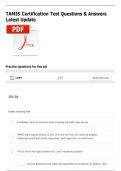 TAMIS Certification Test Questions & Answers Latest Update