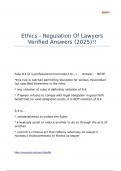 Ethics - Regulation Of Lawyers Verified Answers &lpar;2025&rpar;&excl;&excl;