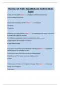 Florida 3-20 Public Adjuster Exam Outlines Study Guide