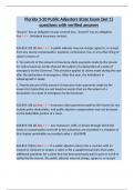 Florida 3-20 Public Adjusters State Exam &lpar;Set 1&rpar; questions with verified answers