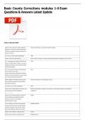 Basic County Corrections modules 1-6 Exam Questions & Answers Latest Update