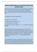 Florida Certified Adjuster Pre-Licensing questions with verified answers