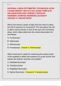 NATIONAL VISION OPTOMETRIC TECHNICIAN LEVEL  2 EXAM NEWEST 2025 ACTUAL EXAM COMPLETE  200 QUESTIONS AND CORRECT DETAILED  ANSWERS &lpar;VERIFIED ANSWERS&rpar; &vert;ALREADY  GRADED A&plus; BRAND NEW&excl;&excl;&excl; 