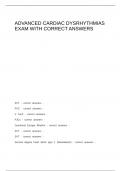 ADVANCED CARDIAC DYSRHYTHMIAS EXAM WITH CORRECT ANSWERS