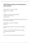 RVE EXAM questions well answered to pass rated A&plus;