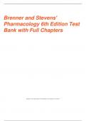 Brenner and Stevens' Pharmacology 6th Edition Test Bank with Full Chapters