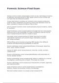 Forensic Science Final Exam with 100&percnt; correct answers 2025