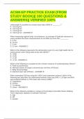 ACSM-EP PRACTICE EXAM &lpar;FROM STUDY BOOK&rpar;&vert;&vert; 100 QUESTIONS & ANSWERS&vert;&vert; VERIFIED 100&percnt;