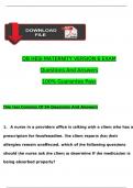 HESI OB Maternity Version 6 Exam Questions and Verified Answers&comma; 100&percnt; Guarantee Pass 2024