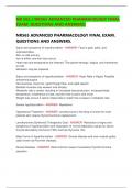 NR 565 &sol; NR565 ADVANCED PHARMACOLOGY FINAL EXAM&period; QUESTIONS AND ANSWERS&period;