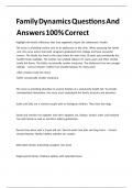 Family Dynamics Questions And Answers 100&percnt; Correct 