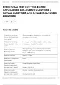 STRUCTURAL PEST CONTROL BOARD APPLICATORS EXAM STUDY QUESTIONS &sol; ACTUAL QUESTIONS AND ANSWERS &lpar;A&plus; GUIDE SOLUTION&rpar;