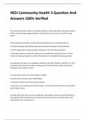 HESI Community Health 3 Question And Answers 100&percnt; Verified 
