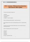 WCU Anatomy Midterm Exam Questions And Answers 2025 Update&period;