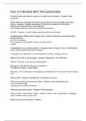HCA 101 REVIEW WRITTEN QUESTIONS