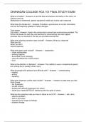 OKANAGAN COLLEGE HCA 101 FINAL STUDY EXAM